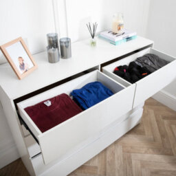 Home Treats 8 Chest Of Drawer White Wide Chest Of Wooden Drawers - thumbnail 4