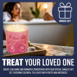 New I Love You Candle Gift Set In Box Candles Wax Message Poetic Writing Home - thumbnail 3