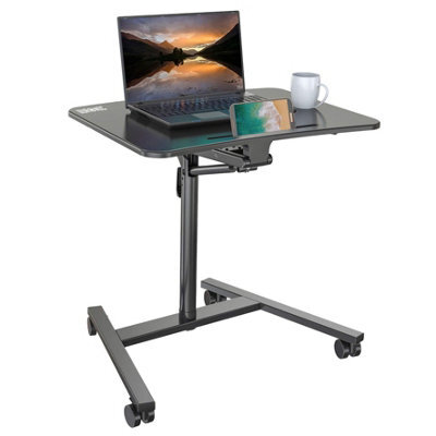 Duronic Wps37 Projector Stand/sit-Stand Desk, Multi-Use Video Projector Floor Table On Wheels, Adjustable Height/reach, 70X54Cm - image 1