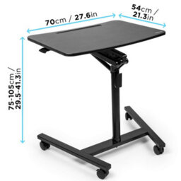 Duronic Wps37 Projector Stand/sit-Stand Desk, Multi-Use Video Projector Floor Table On Wheels, Adjustable Height/reach, 70X54Cm - thumbnail 3