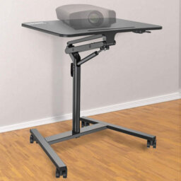 Duronic Wps37 Projector Stand/sit-Stand Desk, Multi-Use Video Projector Floor Table On Wheels, Adjustable Height/reach, 70X54Cm - thumbnail 2