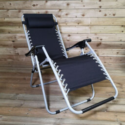 Marco Paul Black Reclining Sun Loungers With Head Rests Set - thumbnail 8