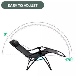 Marco Paul Black Reclining Sun Loungers With Head Rests Set - thumbnail 3
