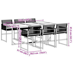 Walplus 7 Piece Garden Outdoor Dining Set Suitable For Backyard, Patio Black Poly Rattan - thumbnail 9