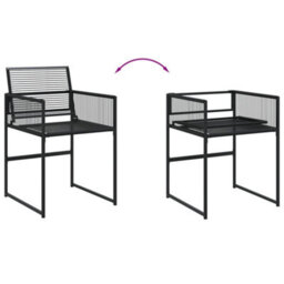 Walplus 7 Piece Garden Outdoor Dining Set Suitable For Backyard, Patio Black Poly Rattan - thumbnail 8