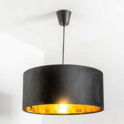 CGC Lighting Cgc Milano Black & Gold Large Velvet Fabric Pendant Shade - thumbnail 9