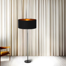 CGC Lighting Cgc Milano Black & Gold Large Velvet Fabric Pendant Shade - thumbnail 5
