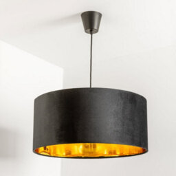 CGC Lighting Cgc Milano Black & Gold Large Velvet Fabric Pendant Shade - thumbnail 6