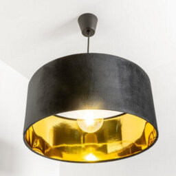 CGC Lighting Cgc Milano Black & Gold Large Velvet Fabric Pendant Shade - thumbnail 7
