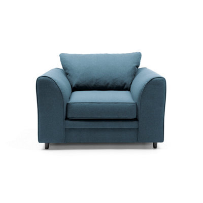 Abakus Direct Darcy Armchair In Teal Linen Fabric - image 1