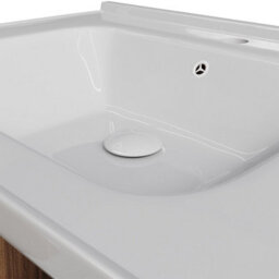 Living And Home Walnut Bathroom Vanity Unit With Integrated Ceramic Basin & Storage Shelf - thumbnail 5