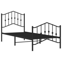 Berkfield Metal Bed Frame Without Mattress With Footboard Black 80X200Cm - thumbnail 4