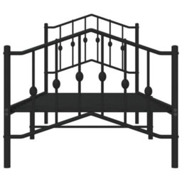 Berkfield Metal Bed Frame Without Mattress With Footboard Black 80X200Cm - thumbnail 5