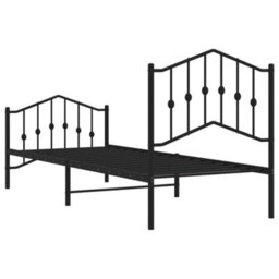Berkfield Metal Bed Frame Without Mattress With Footboard Black 80X200Cm - thumbnail 7