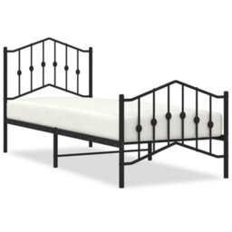 Berkfield Metal Bed Frame Without Mattress With Footboard Black 80X200Cm - thumbnail 2