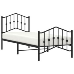 Berkfield Metal Bed Frame Without Mattress With Footboard Black 80X200Cm - thumbnail 3