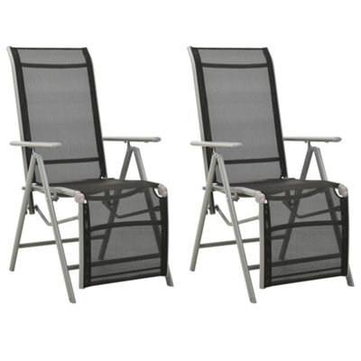 Vidaxl Reclining Garden Chairs 2 Pcs Textilene And Aluminium Silver - image 1