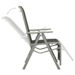 Vidaxl Reclining Garden Chairs 2 Pcs Textilene And Aluminium Silver - thumbnail 6