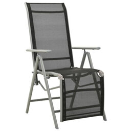 Vidaxl Reclining Garden Chairs 2 Pcs Textilene And Aluminium Silver - thumbnail 2
