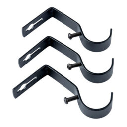 A.unique Home Stud End Metal Extendable Curtain Pole With Rings And Fittings (25/28mm) - Matte Black, 180Cm - 340Cm Approx - thumbnail 7