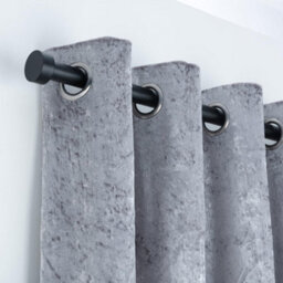 A.unique Home Stud End Metal Extendable Curtain Pole With Rings And Fittings (25/28mm) - Matte Black, 180Cm - 340Cm Approx - thumbnail 4