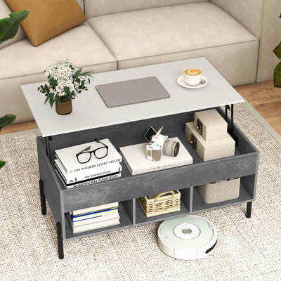 Costway Lift Top Coffee Table For Living Room Central Cocktail Table-Grey - image 1