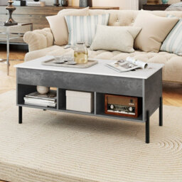 Costway Lift Top Coffee Table For Living Room Central Cocktail Table-Grey - thumbnail 5
