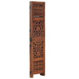 Vidaxl Hand Carved 3-Panel Room Divider Brown 120X165 Cm Solid Mango Wood Room Dividers - thumbnail 2
