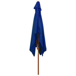 Walplus Garden Parasol With Wooden Pole Blue 200X300 Cm - thumbnail 4