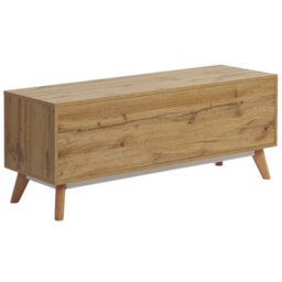 Beliani Rustic Tv Stand Light Brown And White - Fits Up To 55-Inch Tvs, 4 Drawers, W120 X D40 X H49 Cm - thumbnail 5