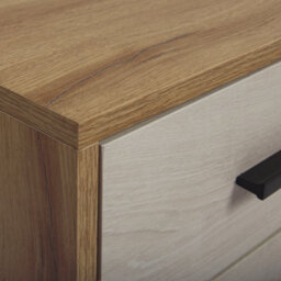 Beliani Rustic Tv Stand Light Brown And White - Fits Up To 55-Inch Tvs, 4 Drawers, W120 X D40 X H49 Cm - thumbnail 6