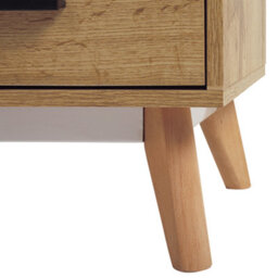 Beliani Rustic Tv Stand Light Brown And White - Fits Up To 55-Inch Tvs, 4 Drawers, W120 X D40 X H49 Cm - thumbnail 9