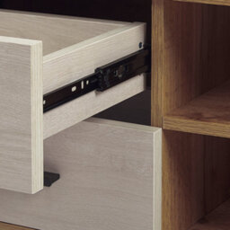 Beliani Rustic Tv Stand Light Brown And White - Fits Up To 55-Inch Tvs, 4 Drawers, W120 X D40 X H49 Cm - thumbnail 8