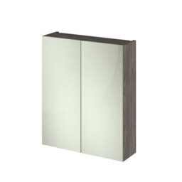 Oem Wall Hung Double Door Mirror Storage Cabinet 600mm Brown Grey Avola