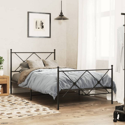 Berkfield Metal Bed Frame Without Mattress With Footboard Black 100X190Cm - image 1