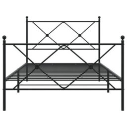 Berkfield Metal Bed Frame Without Mattress With Footboard Black 100X190Cm - thumbnail 4
