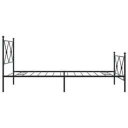 Berkfield Metal Bed Frame Without Mattress With Footboard Black 100X190Cm - thumbnail 5