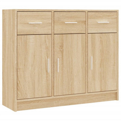 Vidaxl Sideboard Sonoma Oak 91X28X75 Cm Engineered Wood - image 1