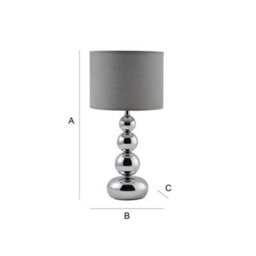 Valuelights Marrissa Chrome Table Lamp - Includes E14 Bulb In Warm White - thumbnail 9