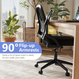 Gainoom Black Office Chair Swivel Mesh Desk Chair Adjustable Height - thumbnail 8