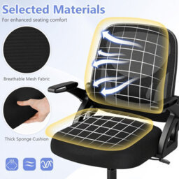 Gainoom Black Office Chair Swivel Mesh Desk Chair Adjustable Height - thumbnail 5