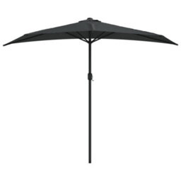 Walplus Garden Parasol With Aluminium Pole Anthracite 270X144 Cm Half - thumbnail 3
