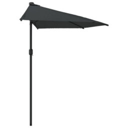 Walplus Garden Parasol With Aluminium Pole Anthracite 270X144 Cm Half - thumbnail 4