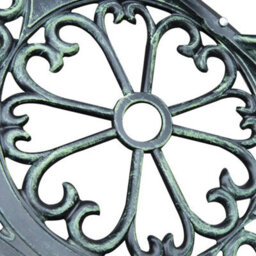 Metal Garden Bench 2 Seater Cast Aluminium Patio Outdoor Rose Seat - thumbnail 5
