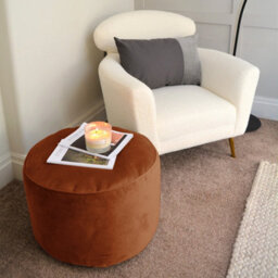 rucomfy Beanbags Rucomfy Velvet Pouffe - Indoor Bean Bag Footstool - thumbnail 2