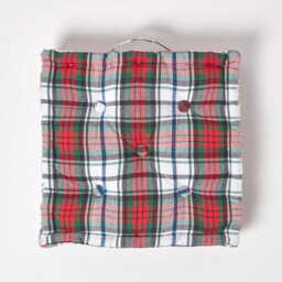 Homescapes Cotton Macduff Tartan Floor Cushion, 50 X 50 Cm - thumbnail 3