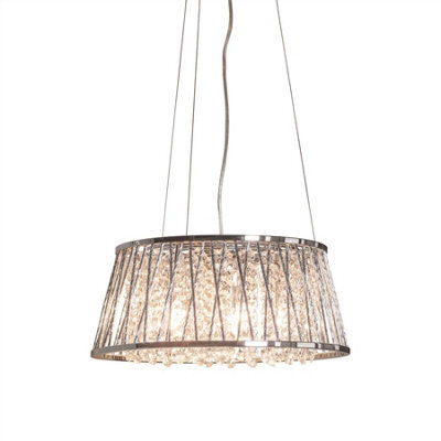Luminosa Lighting Luminosa Sophia 5 Light Pendant Chrome, Crystal (K5) Detail, G9