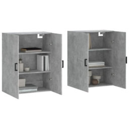 Berkfield Wall Mounted Cabinets 2 Pcs Concrete Grey 69.5X34X90 Cm - thumbnail 3