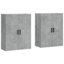 Berkfield Wall Mounted Cabinets 2 Pcs Concrete Grey 69.5X34X90 Cm - thumbnail 2