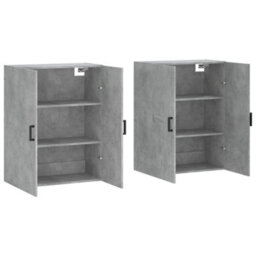 Berkfield Wall Mounted Cabinets 2 Pcs Concrete Grey 69.5X34X90 Cm - thumbnail 4